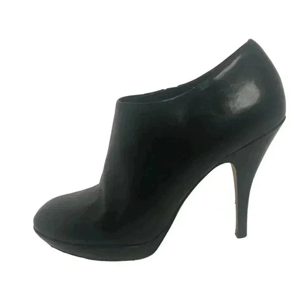 Via Spiga Stiletto Black Leather Heels Stilettos Pumps Boots Women's Size 7